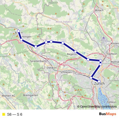S6 rail Line Map