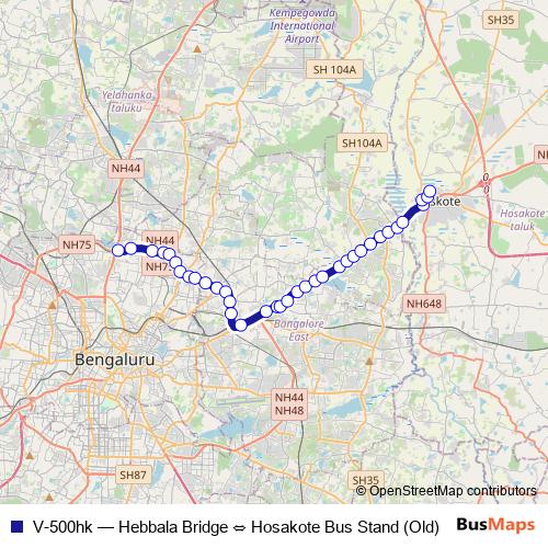 V-500hk bus Line Map