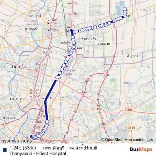 1-24E (538e) bus Line Map