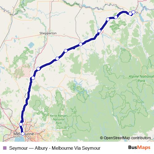 Seymour bus Line Map