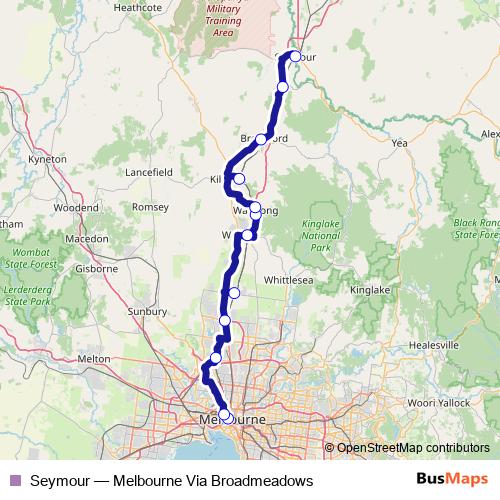 Seymour bus Line Map