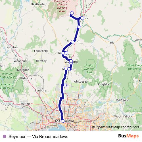 Seymour bus Line Map