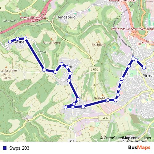 Swps 203 bus Line Map