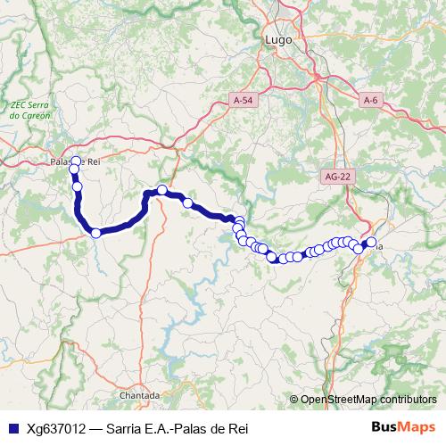 Xg637012 bus Line Map