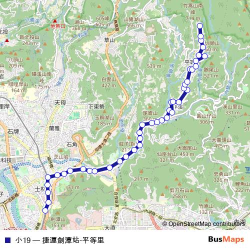 小19 bus Line Map