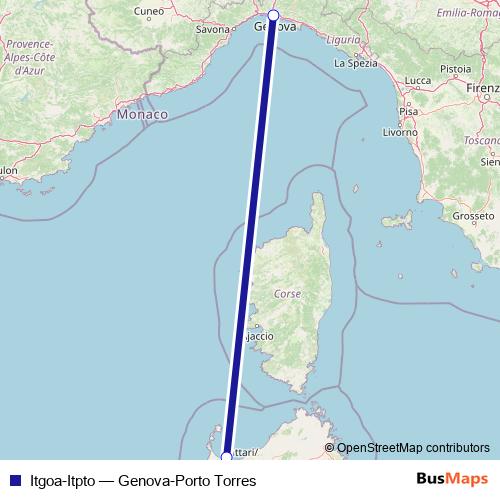 Itgoa-Itpto ferry Line Map