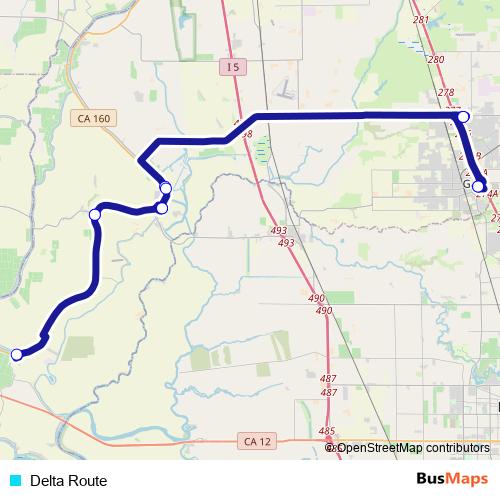 Delta Route bus Line Map