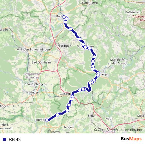 RB 43 rail Line Map