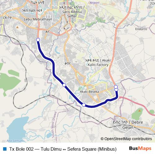 Tx Bole 002 bus Line Map