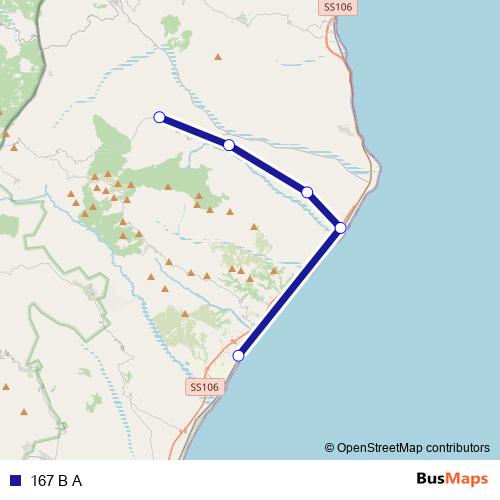 167 B A bus Line Map