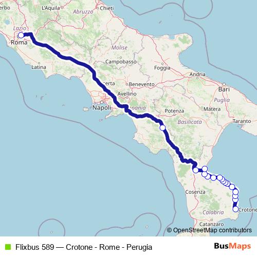 Flixbus 589 bus Line Map