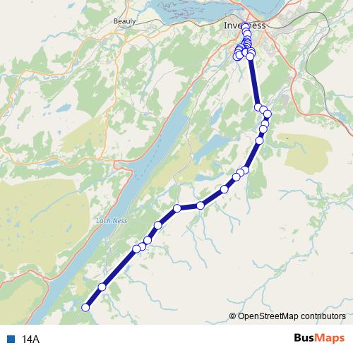 14A bus Line Map