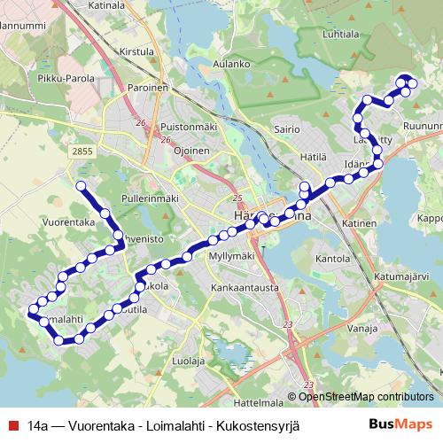 14a bus Line Map