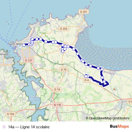 14a bus Line Map