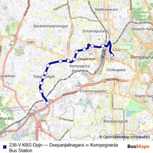 238-V KBS-Dpjn bus Line Map