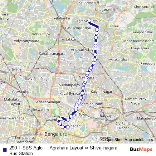 290-T SBS-Aglo bus Line Map
