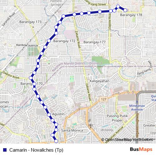 Camarin - Novaliches (Tp) bus Line Map