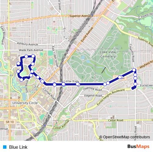 Blue Link bus Line Map