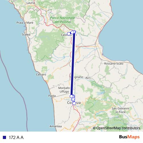172 A A bus Line Map
