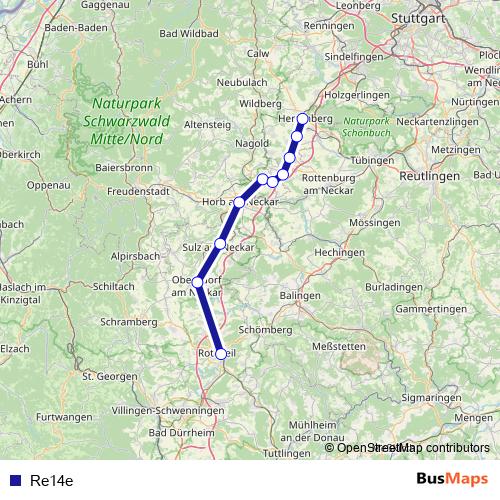 Re14e bus Line Map