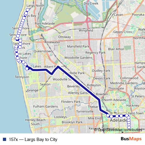 157x bus Line Map