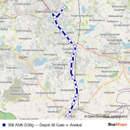 356 ANK-D38g bus Line Map