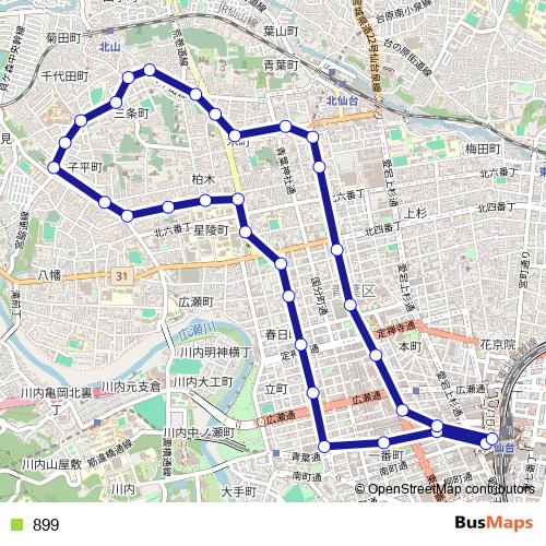 899 bus Line Map