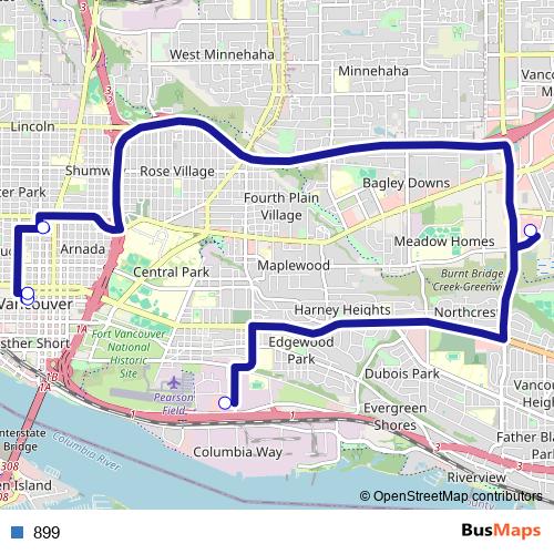 899 bus Line Map
