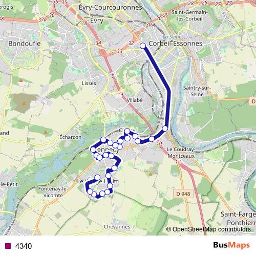 4340 bus Line Map
