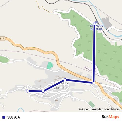 388 A A bus Line Map