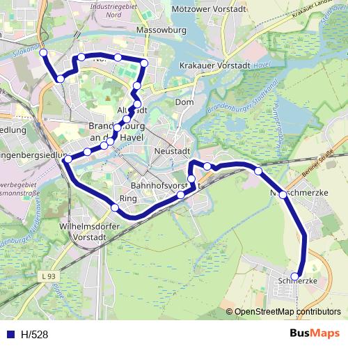 H/528 bus Line Map