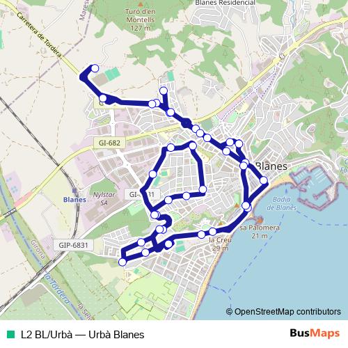 L2 BL/Urbà bus Line Map