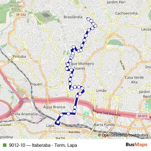 9012-10 bus Line Map