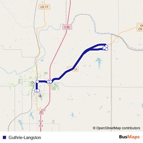 Guthrie-Langston bus Line Map