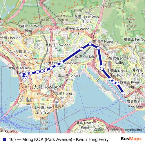 16p bus Line Map