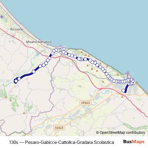 130s bus Line Map
