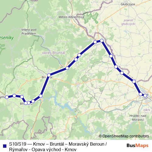 S10/S19 rail Line Map