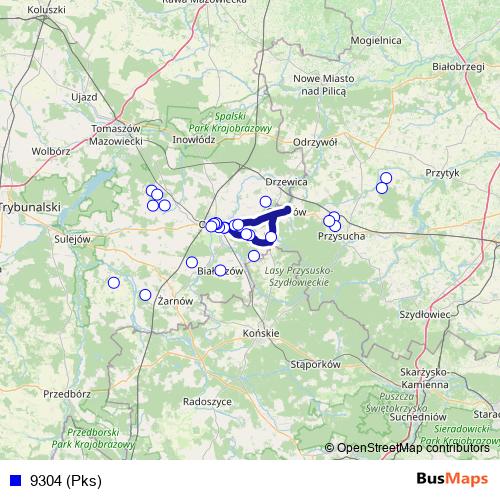 9304 (Pks) bus Line Map