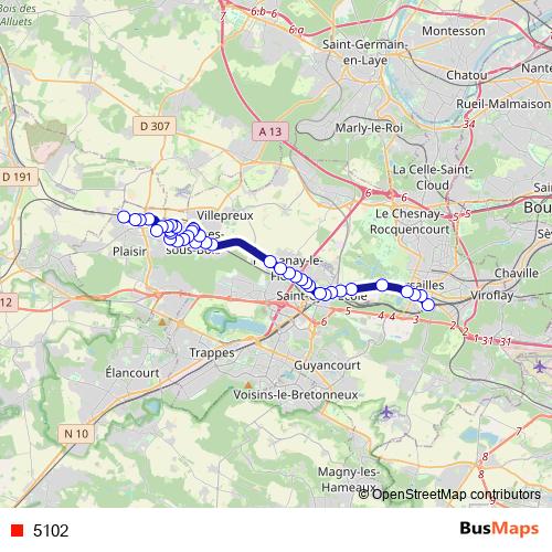 5102 bus Line Map