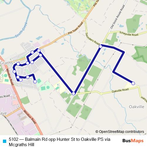 5102 bus Line Map