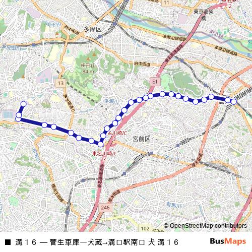 溝１６ bus Line Map