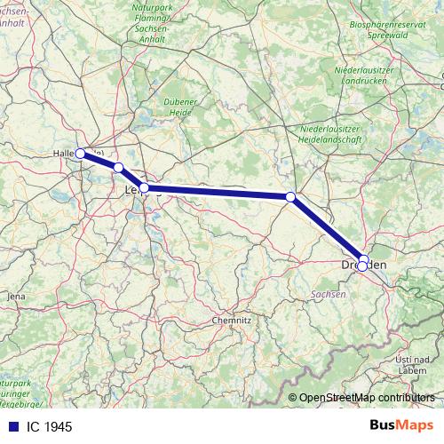 IC 1945 rail Line Map