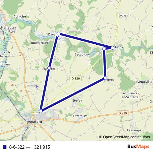 8-6-322 bus Line Map
