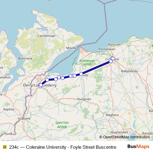 234c bus Line Map