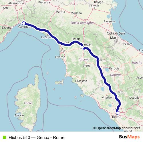 Flixbus 510 bus Line Map