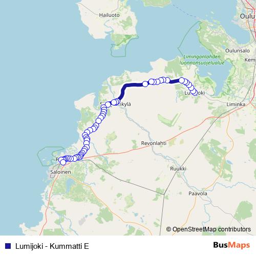 Lumijoki - Kummatti E bus Line Map
