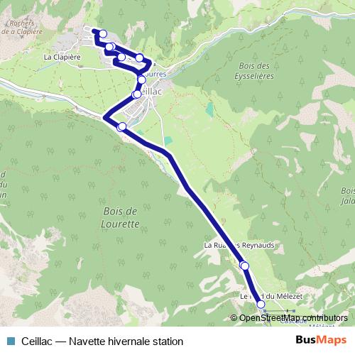 Ceillac bus Line Map