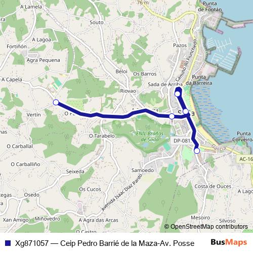 Xg871057 bus Line Map