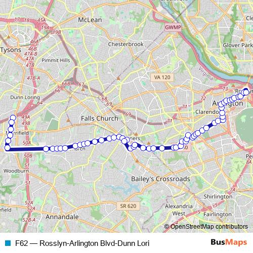 F62 bus Line Map
