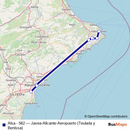Alsa - 562 bus Line Map